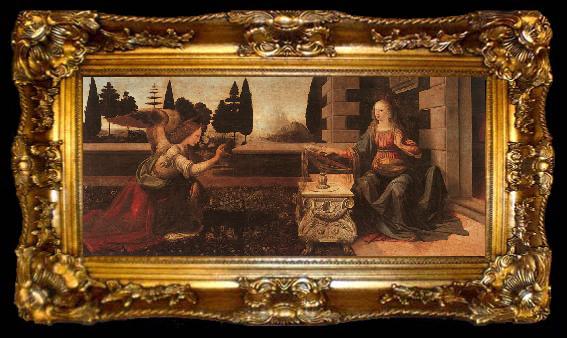 framed   Leonardo  Da Vinci The Annunciation-o, ta009-2